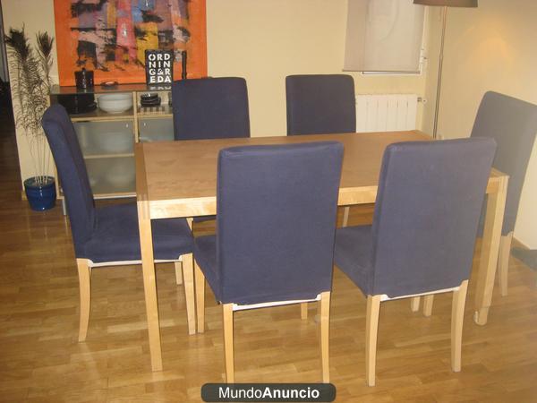 mesa de comedor extensible mas 6 sillas