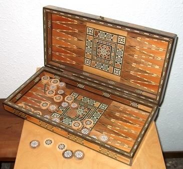 Backgammon marquetería