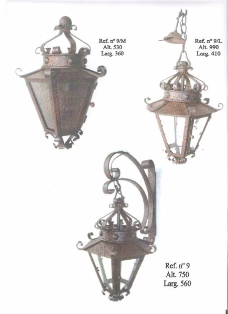 FORJA-LAMPARAS-RUSTICO-APLIQUES-LAMPARAS TECHO-SOBREPIÉ, ETC