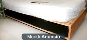 Cama doble somier de madera