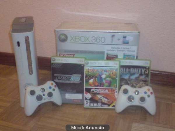 Xbox360 20g, 2 mandos, 2 juegos