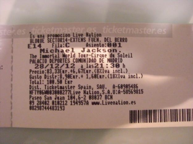 4 entradas michael jackson circo del sol inmortal