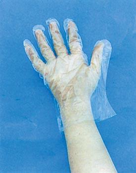 Guantes de polietileno transparentes