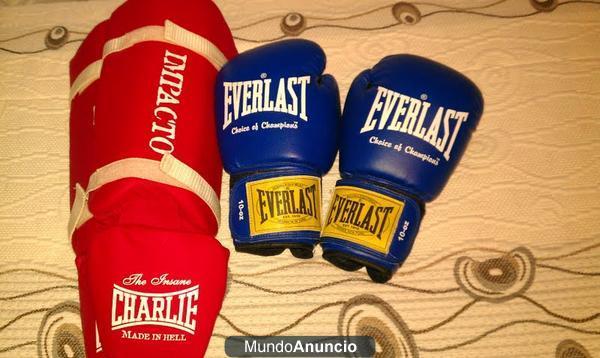 GUANTES DE BOXEO/KICK BOXING Y ESPINILLERAS