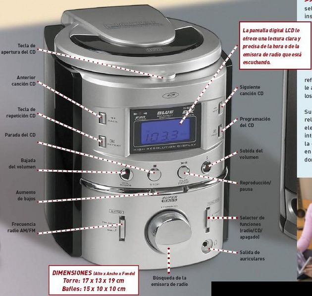 MICROCADENA HI-FI CON PANTALLA LCD y MANDO A DISTANCIA