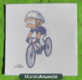 Calcomania de Lisa Simpson andando en bicicleta