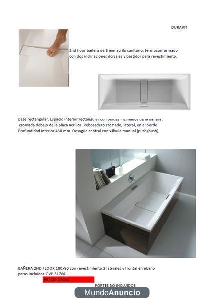 Bañera DURAVIT modelo 2nd floor (NUEVA A ESTRENAR)