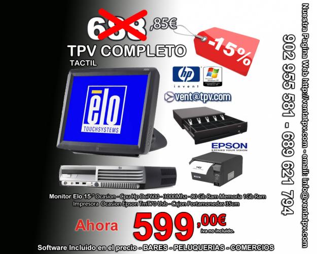 Tpv Tactil Completo, impresora tickets,cajon,cpu. Garantia