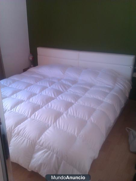 CAMA KING SIZE DE PIEL BLANCA ~ OCASIÓN