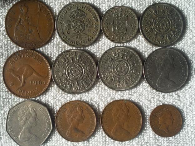 Coleccion 12  monedas  inglaterra de entre  1.929  a  1.971