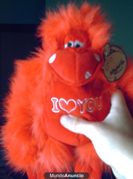 PELUCHE MONO ROJO I LOVE YOU 35CM