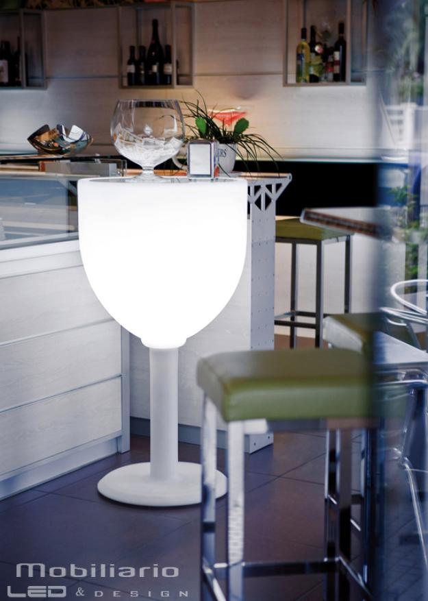 Mesa con luz led, Copa Vino