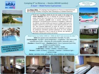 Mobilhome : 6/6 personas - piscina - biscarrosse  landas  aquitania  francia