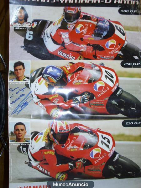 Vendo poster YAMAHA 500 G. P y 250 G. P. Autografiado, con dedicatoria, de FONSI G. NIETO en la parte central.