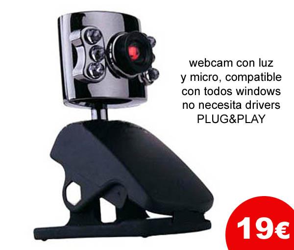 Camara web webcam con luz y micro USB2.0