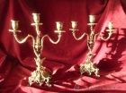 Excelente pareja de CANDELABROS de bronce, 3 luces, - mejor precio | unprecio.es