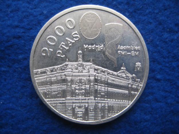 Moneda de plata de 2.000 ptas. del año 1994 conmemorativa FMI y BM