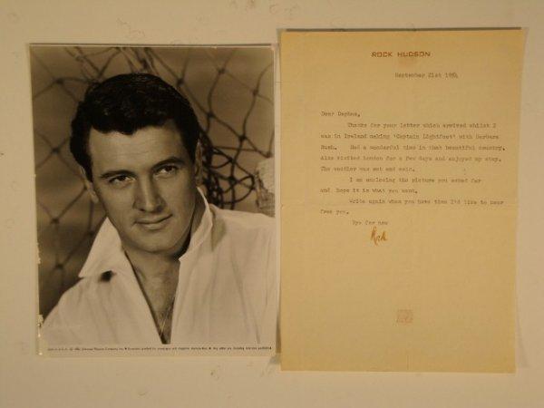 AUTOGRAFO Y FOTO DE ROCK HUDSON