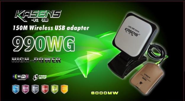 wifiusb Kasens 990WG 6000mW antena 60dB