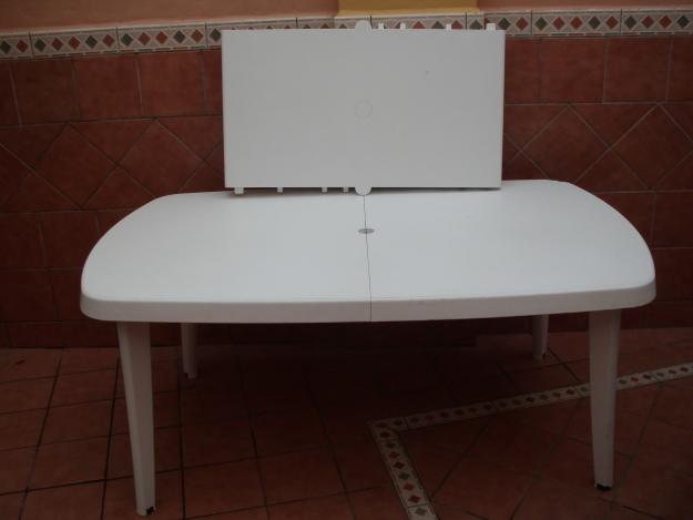 mesa de resina blanca 1,70 extensible a 2,25 ancho 98cm