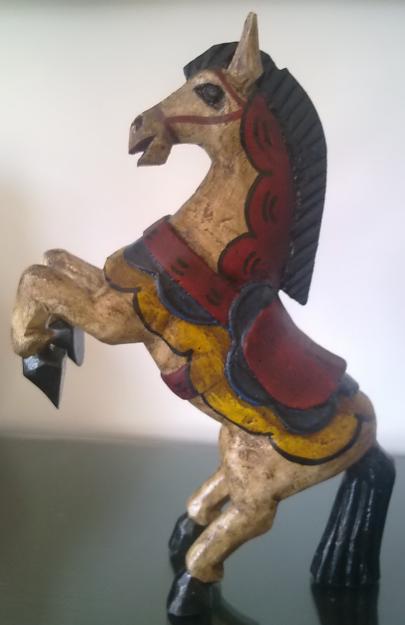 Talla Caballo Madera Tallada Policromada Mexico Artesania