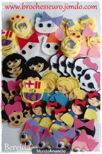 broches de fieltro 1 y 2 euros