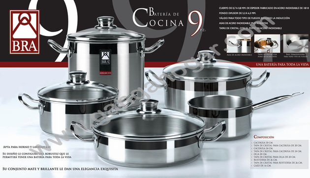 BATERIA COCINA 9PZ BRA