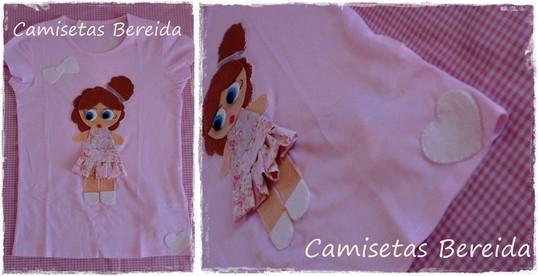 Camisetas con muñeca de fieltro