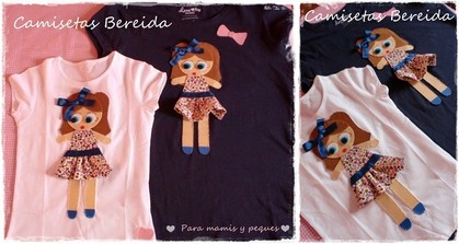 camisetas con apliques en tela y fieltro