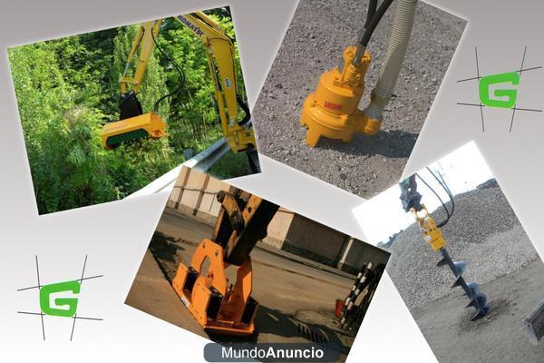 Implementos hidràulicos para excavadoras y skid loaders