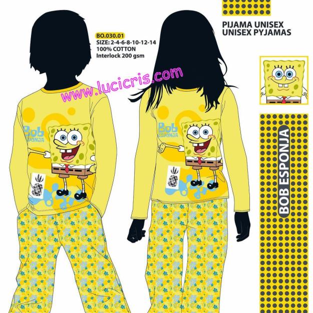 Pijamas BOB ESPONJA niño y niña!!!