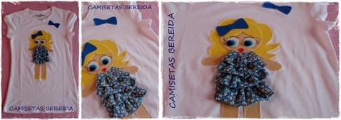 camisetas con apliques en fieltro y telas patchwork