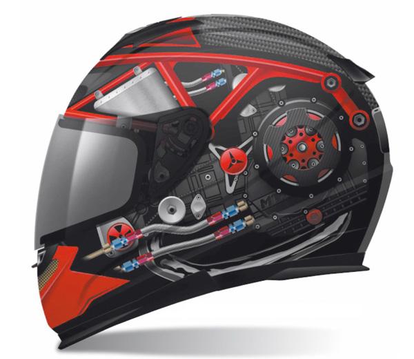 Casco de moto mt thunder lightning power house