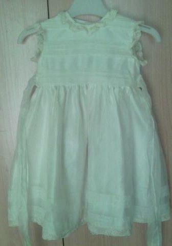 vestido de bautizo de seda natural - Talla 1 año