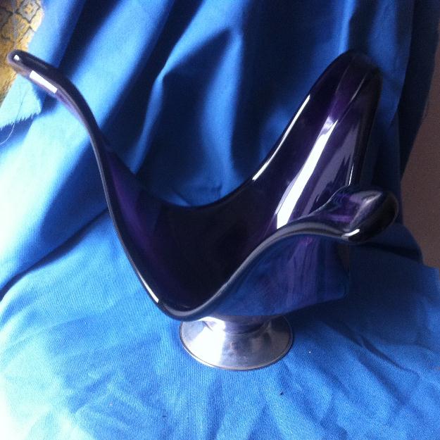 Centro vintage cristal morado - 20 cm alto - 25€