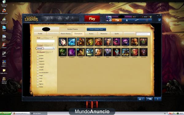 CUENTA DE LEAGUE OF LEGENDS