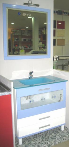 Mueble de baño azul