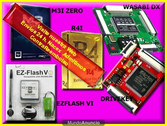 Cartuchos Nintendo Dsi/Ds (R4i,M3i Zero, EzFlash) y Chips para Wii (Drivekey y Wasabi Dx)