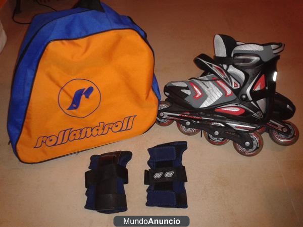 VENDO PATINES MARCA ROLLERBLADE TALLA 41 + BOLSA Y GUANTES PROTECTORES DE REGALO POR TAN SOLO 90 EUROS