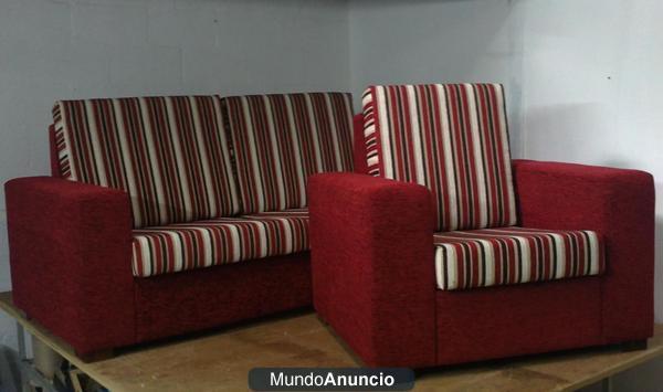 sofa de 3 plazas mas sillon  en rayas.