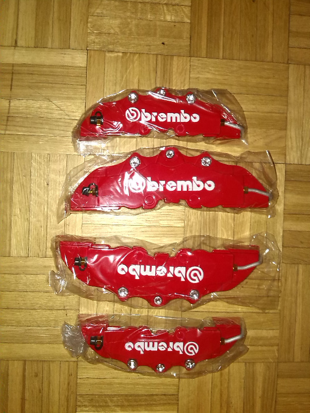 4 und Front/Rear Universal  Brake Caliper Cover Brembo Color Rojo cubrepinzas