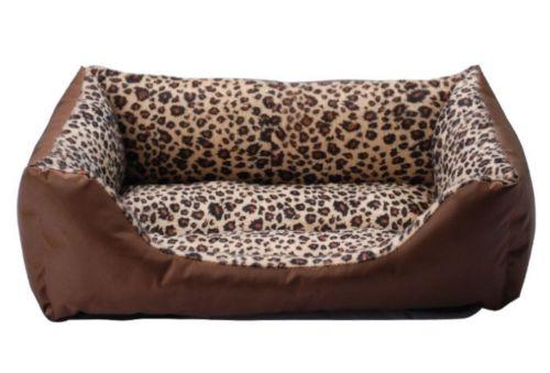 Cama para perro estampado leopardo dos tamaños