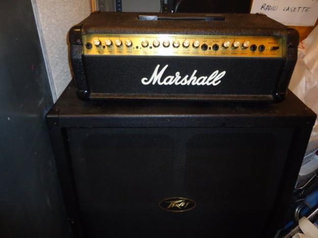 amplificador marshall valvestate 100 W  y pantalla pevey 400 W