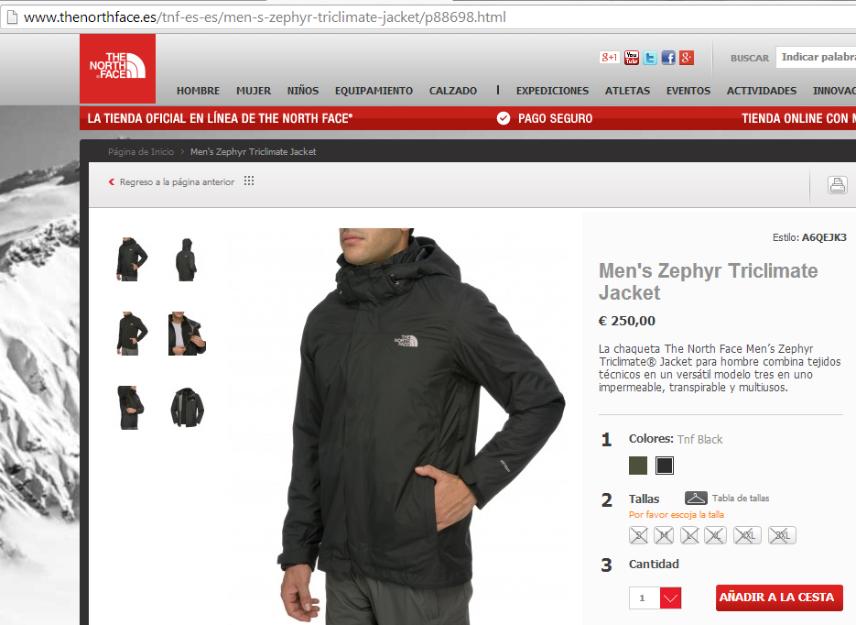 The north face zephyr triclimate jacket