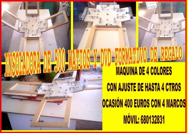 Maquina serigrafia de 4 colores ajustable