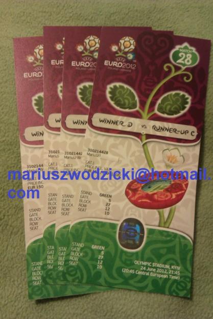 4 entradas para SEMI-FINAL EURO 2012 en Donetsk, una categoría