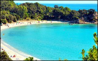 Bungalow : 4/4 personas - piscina - vistas a mar - sari-solenzara  corcega del sur  corcega  francia