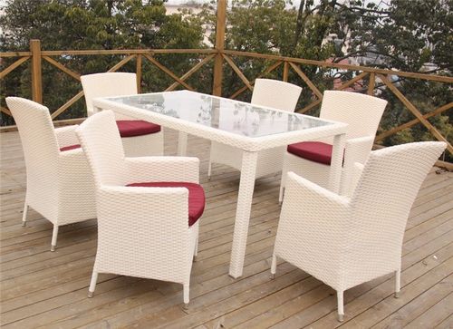 SET COSTABELLA, 6 SILLONES + MESA, ALUMINIO Y RATAN