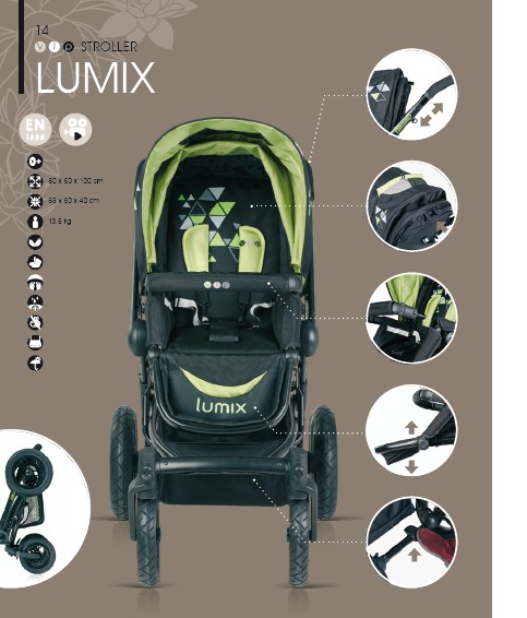 Silla de bebe lumix m chasis de aluminio ligero, clase vip