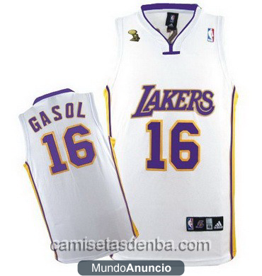 campeon camisetas gasol los angeles lakers nba negro